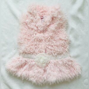Little Lass Pink Fluffy vest 4T